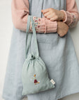 Winter Cat Pouch Linen Bag