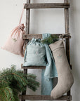 Mistletoe Pouch Linen Bag