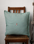 Mint Christmas Linen Pillowcase