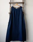 Navy Blue Sleeveless Linen Dress