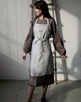 Fog Grey Traditional Linen Apron