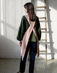 Dusty Rose Christmas Japanese Linen Apron