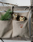 Natural Christmas Linen Pocket Organizer