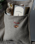 Natural Christmas Linen Pocket Organizer