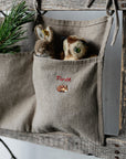 Natural Christmas Linen Pocket Organizer