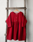 Cherry Anemone Linen Dress