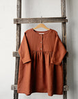 Rust Anemone Linen Dress