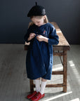 Navy Blue Anemone Linen Dress