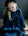 Navy Blue Anemone Linen Dress