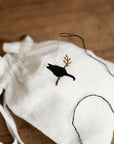 Black Cat Pouch Linen Bag