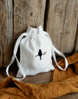 Black Cat Pouch Linen Bag
