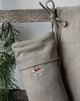 Natural Exclusive Linen Christmas Stocking