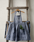 Dusty Blue Linen Apron