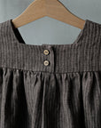 Brown Stripe Classic Linen Dress
