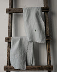 Set of 2 Light Blue Linen Tea Towel Gift Wrap
