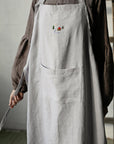 Fog Grey Traditional Linen Apron