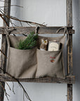 Natural Christmas Linen Pocket Organizer