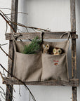 Natural Christmas Linen Pocket Organizer