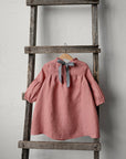 Salmon Ruffle Linen Dress