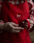 Strawberry Traditional Linen Apron