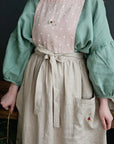 Natural Christmas Linen Apron Skirt
