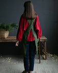 Forest Green Japanese Linen Apron