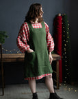 Forest Green Japanese Linen Apron