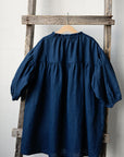Navy Blue Parachute Linen Dress
