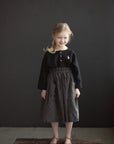 Black Long Sleeve Henley Linen Shirt