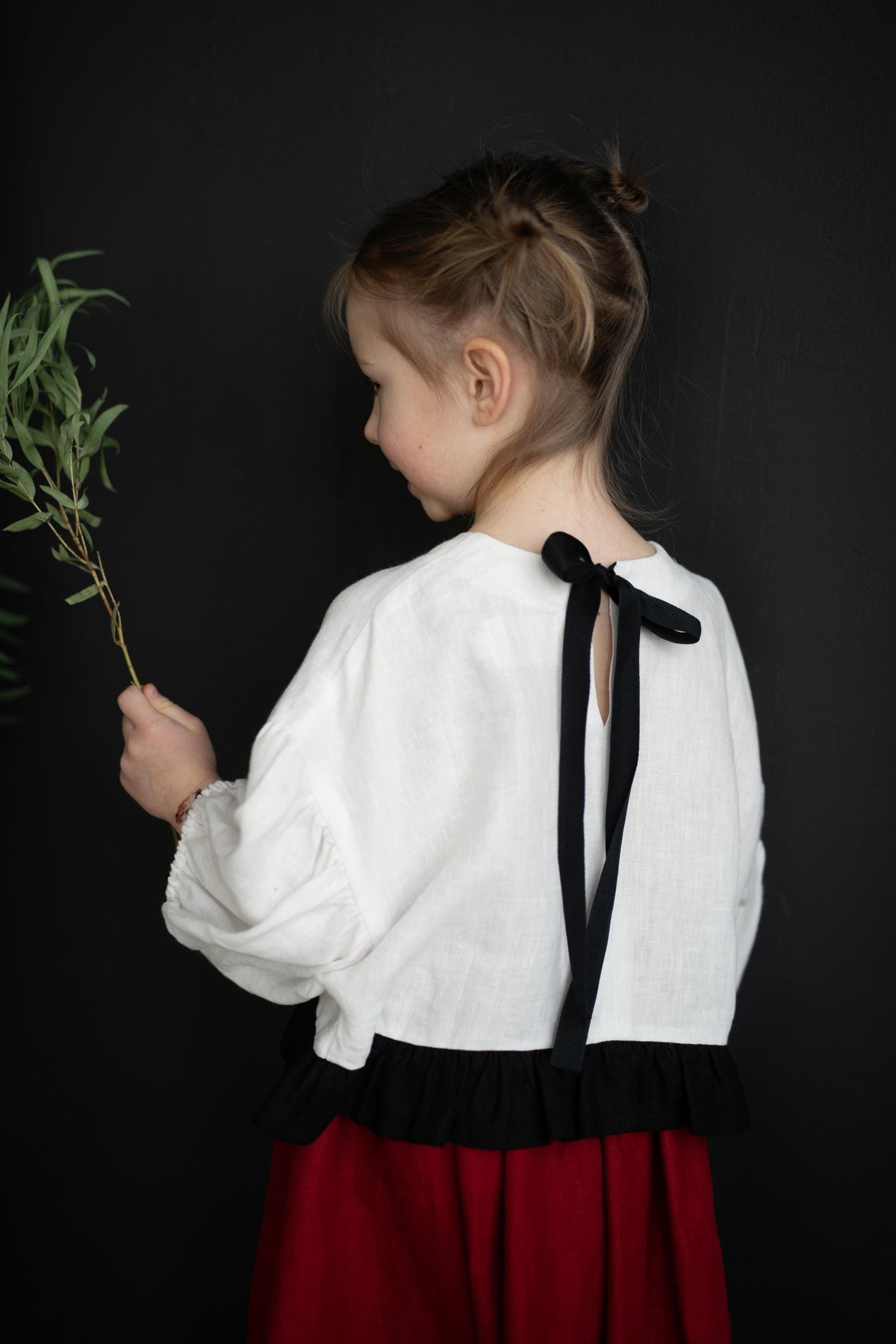 White Balloon Linen Top