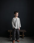 Natural Long Sleeve Henley Linen Shirt