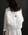 White Linen Backpack