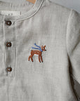 Natural Short Sleeve Button Linen Shirt