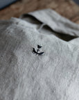 B&W Stripe Small Round Linen Bag