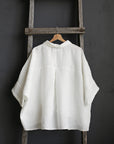 White 3/4 Linen Shirt