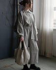 Natural Small Round Linen Bag