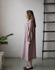 Lavender Victorian Linen Dress