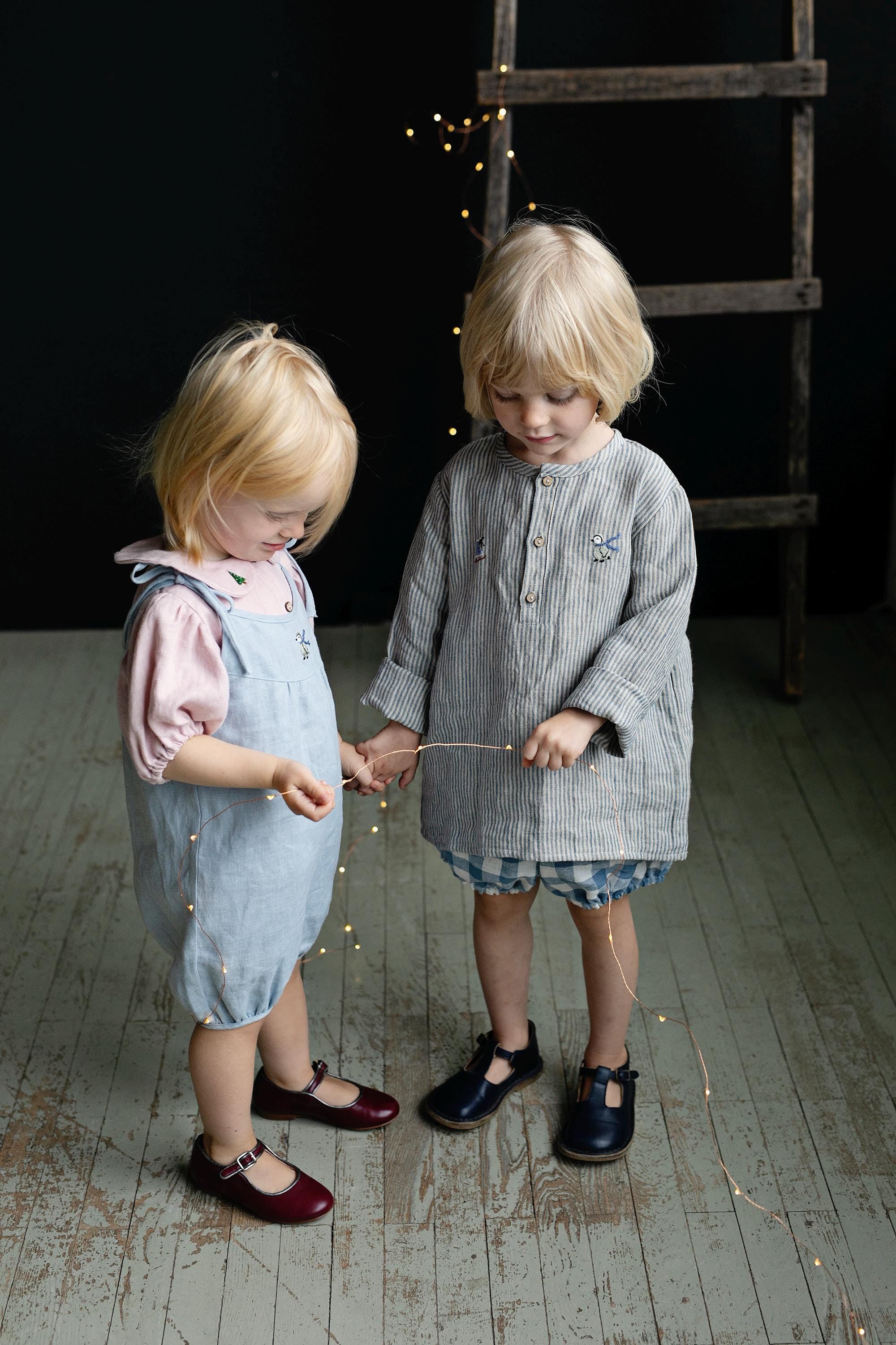 Steel Stripe Long Sleeve Button Linen Shirt