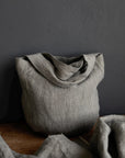 B&W Stripe Mini Round Linen Bag