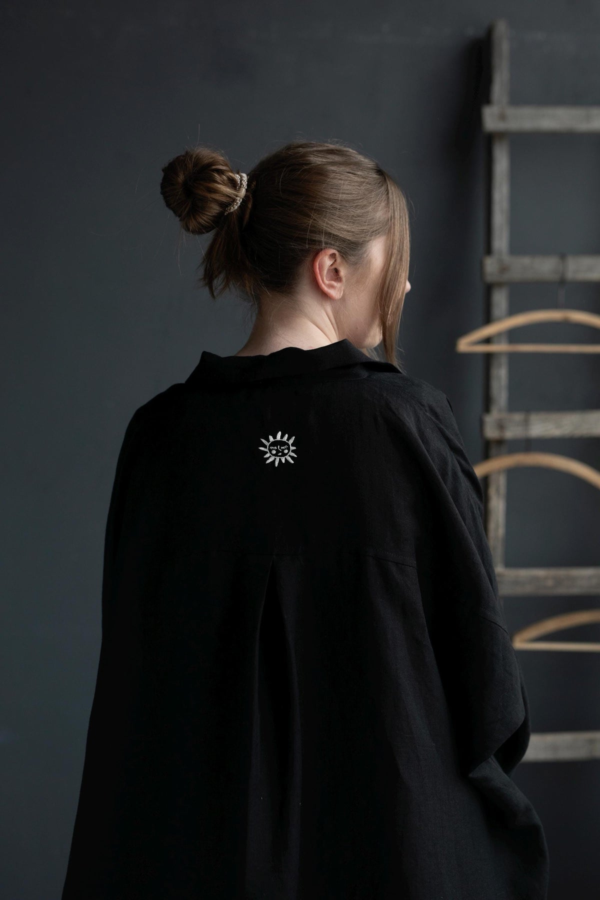 Black Linen Shirt Dress