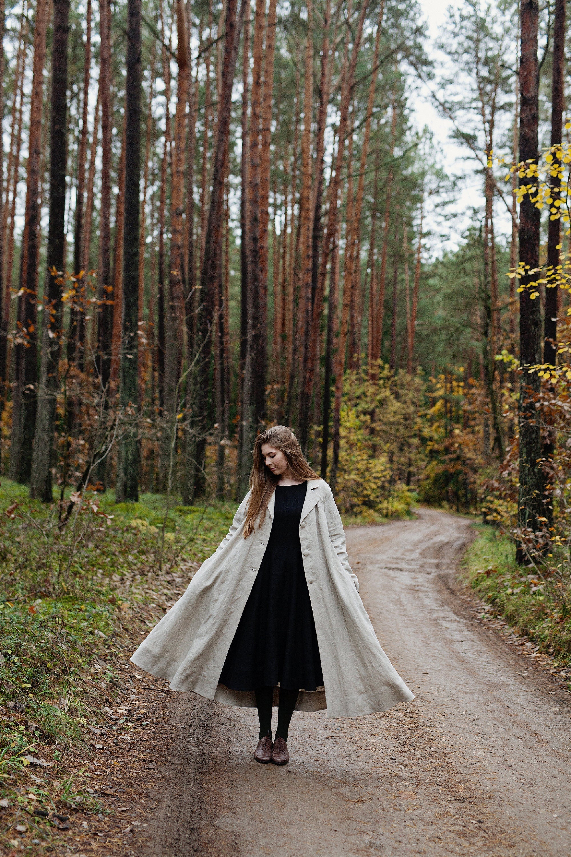 Natural Jane Austen Linen Coat, Sizes S &amp; L (STOCK)