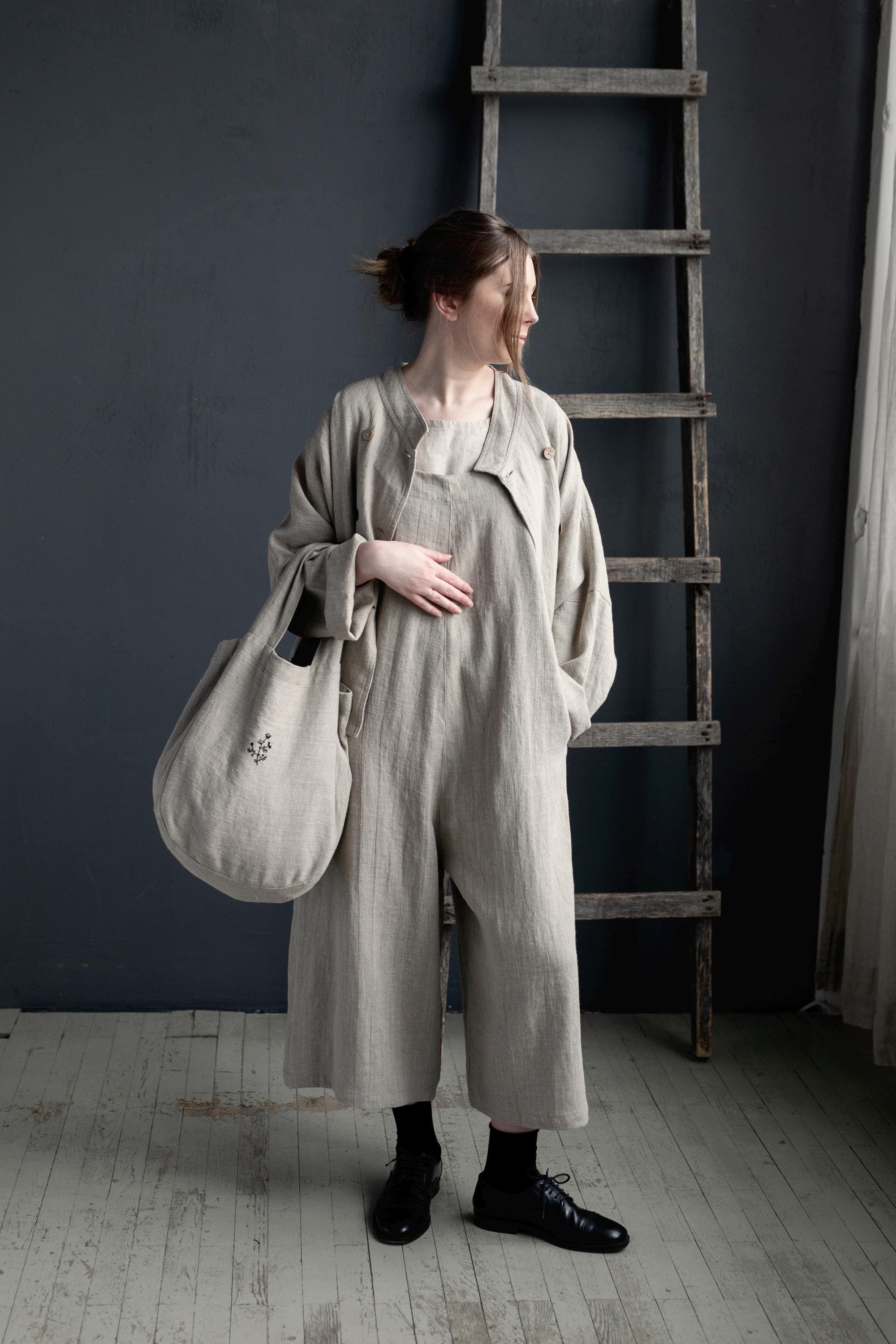 Natural Linen Overalls