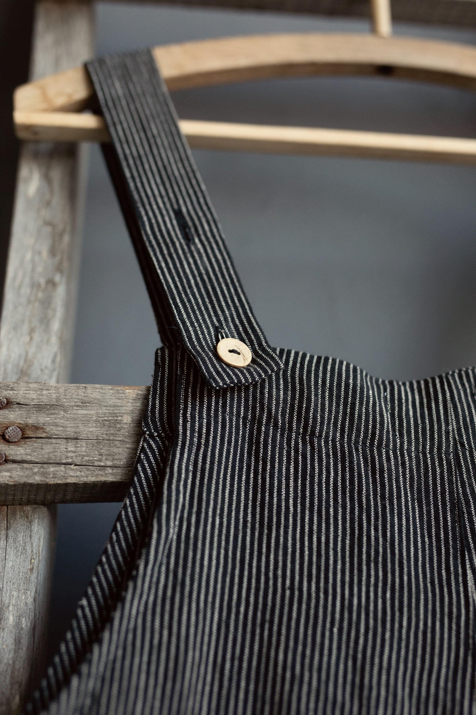 Midnight Stripe Linen Overalls