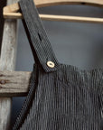 Midnight Stripe Linen Overalls