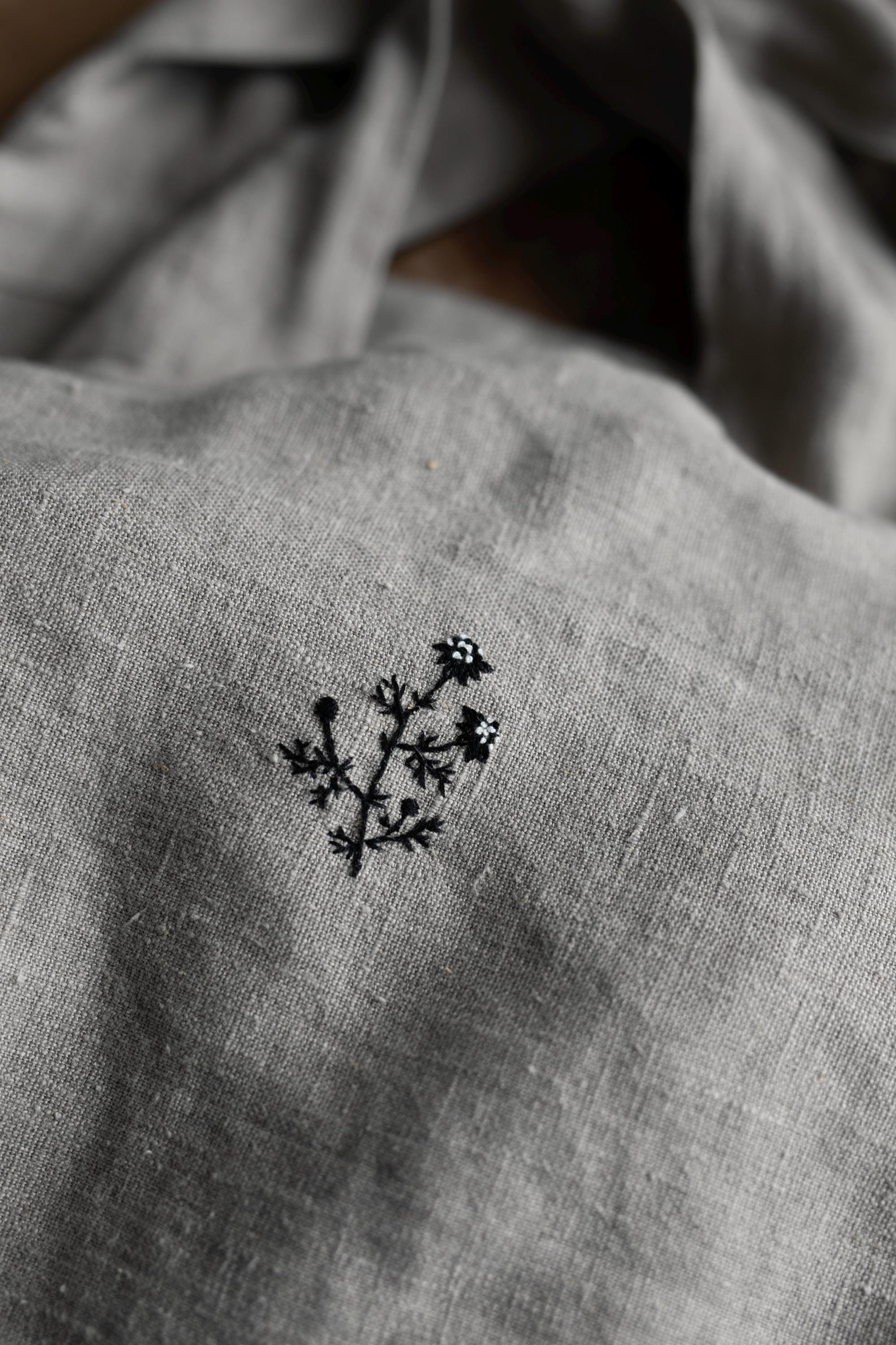 Natural Small Round Linen Bag