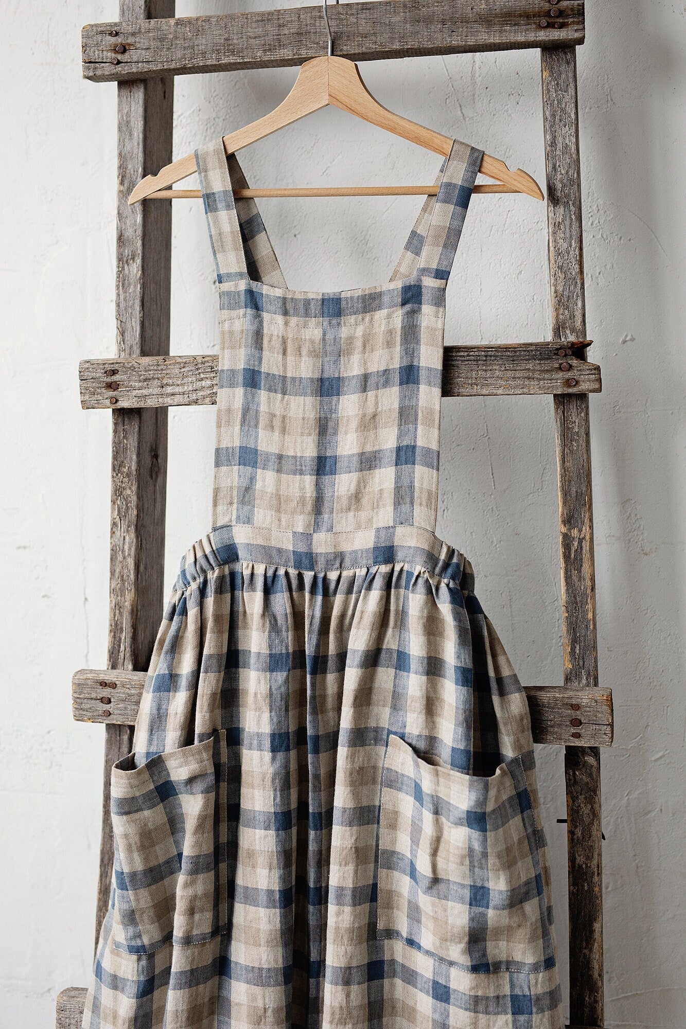 Beach Festive Cottage Linen Dress, Size XL (STOCK)
