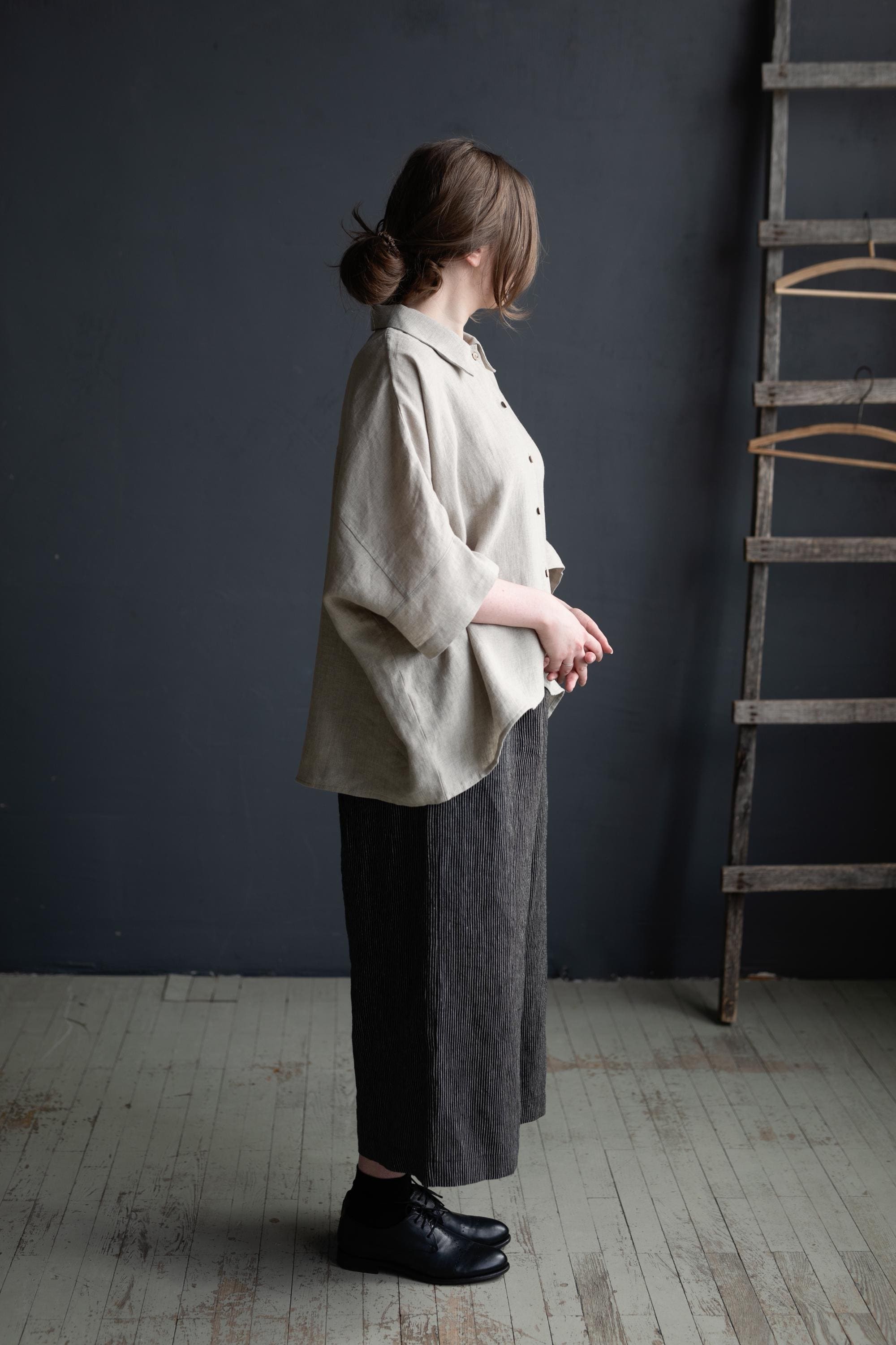 Natural 3/4 Linen Shirt