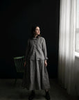 Grey gingham Peter Pan Collar Linen Jacket