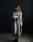 B&W Stripe Linen Shirt Dress
