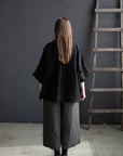 Black 3/4 Linen Shirt